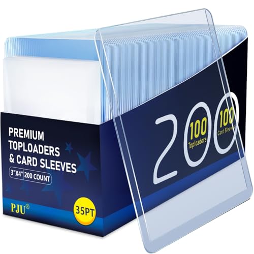 200 card sleeves top loaders for cards premium toploaders 334x434 baseball card protectors hard plastic hard cards sleeve sports trading holder 100 toploaders  100 penny sleeves