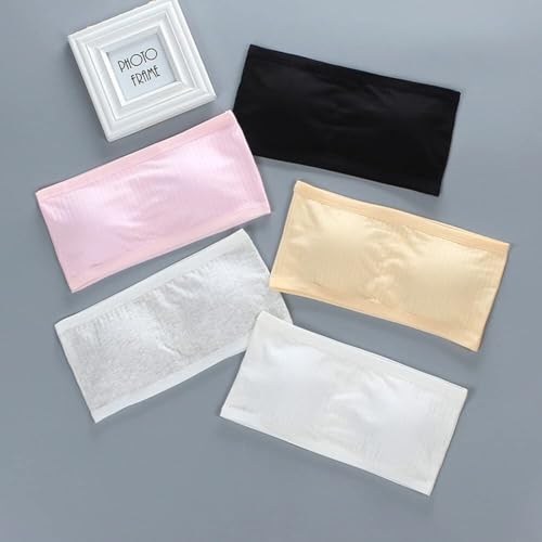 Strapless Bra for Teens - Set of 4 Girls Strapless Bras, Teen Girls Training Bras Girls Bandeau Bra2