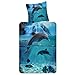 Produktbild ESPiCO Bettwäsche Trendy Bedding Will Blue Blau Delfine Fische Meer Ozean Wasserfall Renforcé, Größe:135 cm x 200 cm