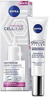 NIVEA Hyaluron Cellular Expert Filler Kontur oczu i ust, przeciwzmarszczkowy z kwasem hialuronowym i kwasem foliowym, krem przeciwstarzeniowy z efektem wypełniającym w 24h, 15 ml (opakowanie 1)