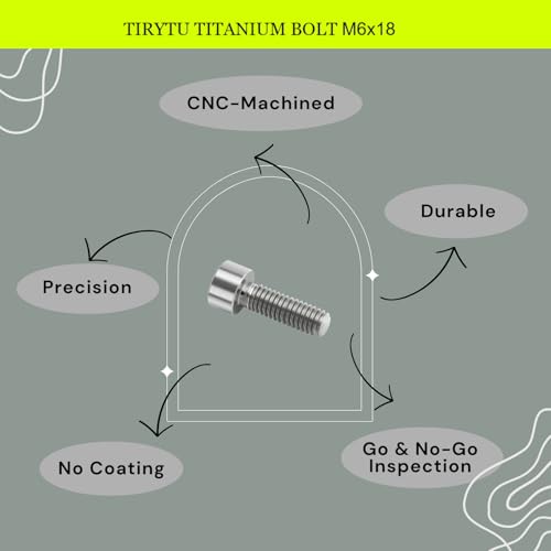 Image of M6x18 Titanium Bolts Hex Socket Cap Screw, Natural Color, 4PC | Lightweight Design, Ideal for Humid /Salty Environments, Socket Head Hex Key No Washer, MTB /Motorcycle Bolts