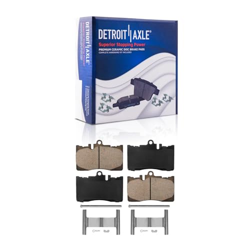 Image of Detroit Axle - Brake Kit for 2001 2002 2003 2004 2005 2006 Lexus LS430 Drilled & Slotted Brake Rotors and Ceramic Brakes Pads Front and Rear Replacement