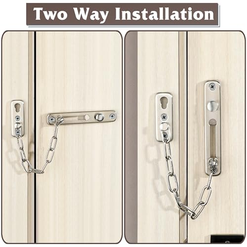 Alise Chain Door Guard Lock,Door Chain Locks with Safety Spring Anti-Theft Press Latch for Inside and Extra Front Door, Brushed Nickel(1 Pack) - Image 5