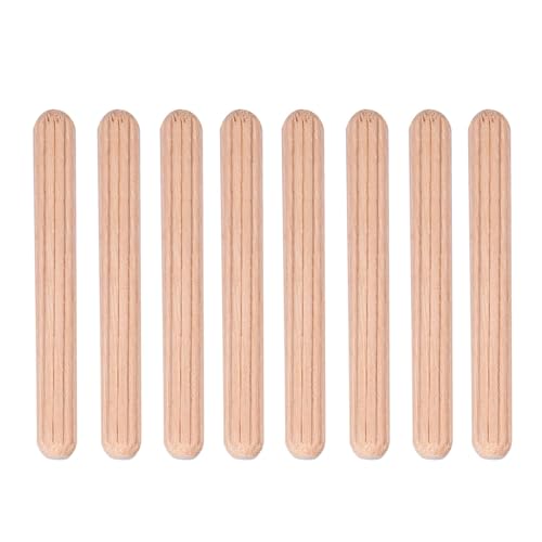 50Pcs Dowels Kallax Cabinet Drawer Round Dowels 101339, Wooden Grooved Fluted Pins Furniture Craft Dowel Pins Rods (M6*50(50PCS))