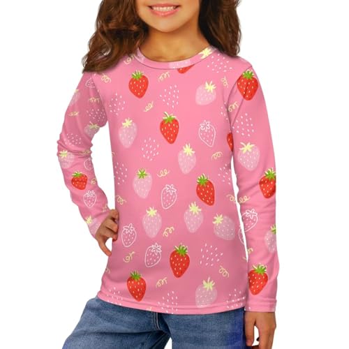 Renewold Long Sleeve Casual Shirts Kids Athletic Tees T Shirts Girls Activewear T-Shirts Crewneck Clothing 3-16 Years