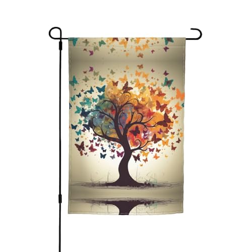 Drapeau de jardin arbre avec papillons 30,5 x 45,7 cm