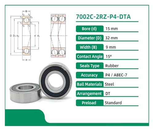 Roulements de broche 7002 étanches P4 pour une rotation ultra fluide sans vibration - 6