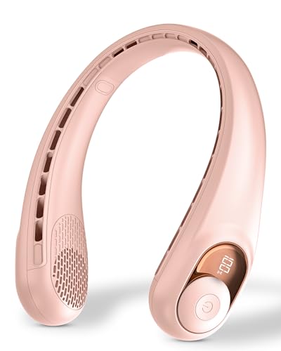 Neck Fan, Personal Fan with LED Display, USB-C Rechargeable, 5200mAh-Battery, 3-Speed Adjustment & Whisper-Quiet Operation, Perfect for Home, Travel, Sports