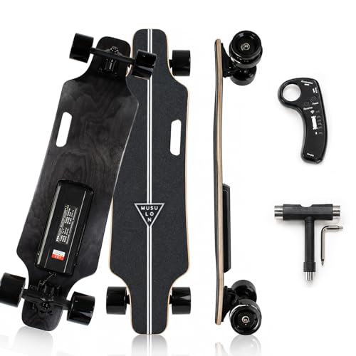 HCAUYNN E Skateboard mit Fernbedienung, Leichtes Elektrisches Longboard | 20 km/h Geschwindigkeit, Ideal für Stadtfahrten 15km