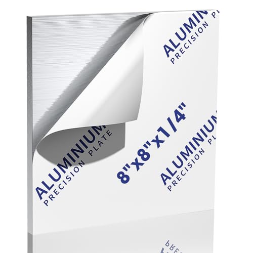 1/4Inch Thick Aluminum Sheet Plate, 8" x 8" Heavy Duty Aluminum Plates