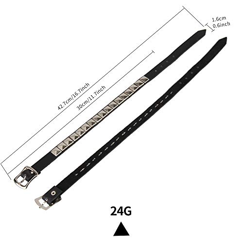 GelConnie Gothic Spike Studded Collar Necklace Punk Rock Genuine Leather Choker Collar Necklace for Women, Teens Girls, Sister3