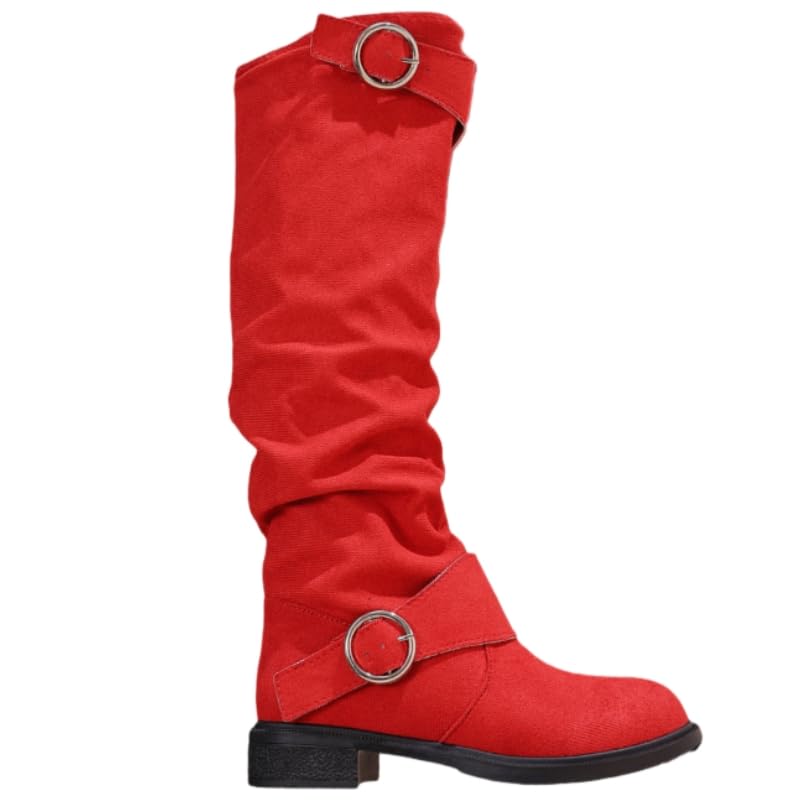 Womens fashionable ankle boots - pleated chunky thick-soled boots - suitable for autumn and winter outfits