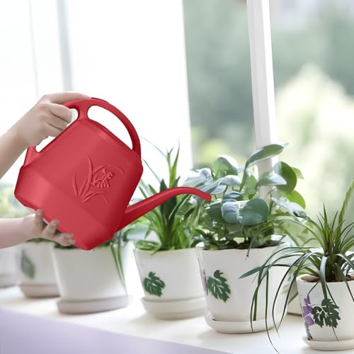 Image of Plant Watering Can - 1 /2 Gallon - Wine Red | With Long Spout for Watering-Home Indoor and Outdoor Garden