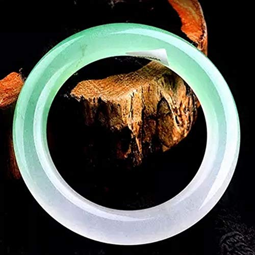 Bracelet en jade vert véritable glace flottante avec boîte à bijoux