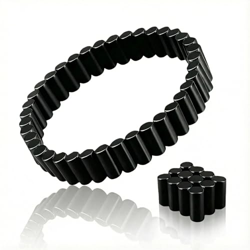 50 Aimants Cylindriques Néodyme Noirs 4.3x9mm - Aimants Puissants pour Tableau Blanc, Artisanat, Réfrigérateur, Cartes et Bracelet Magnétique Homme Femme -...