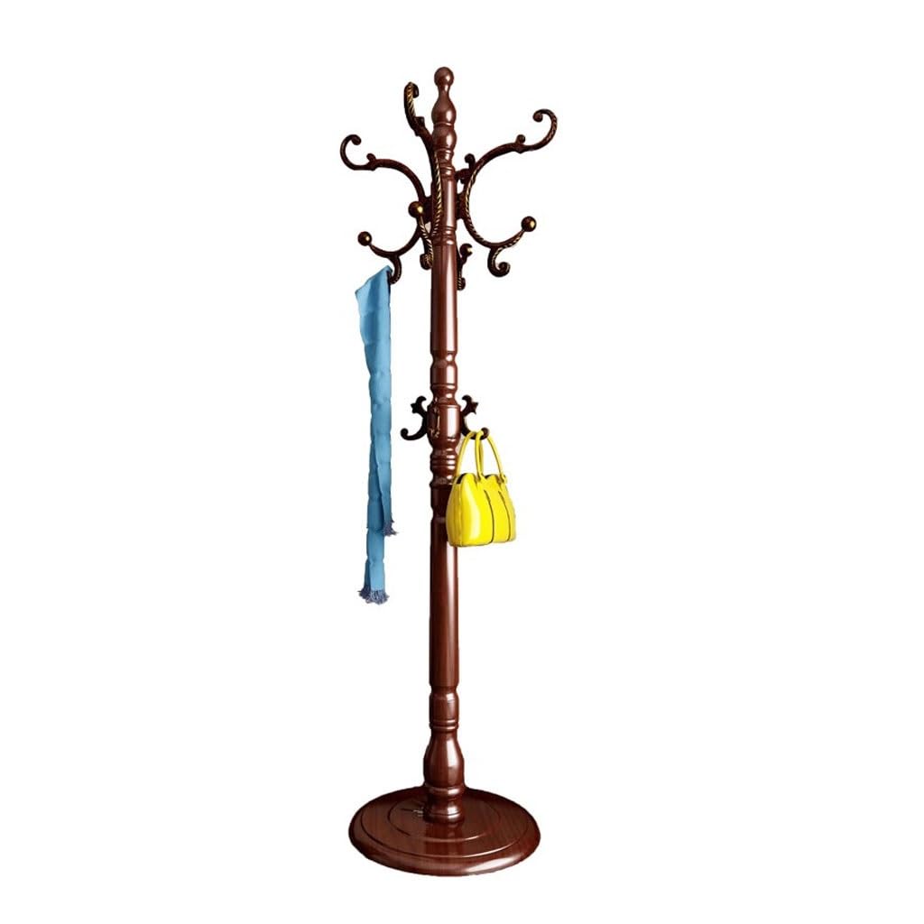 AHGFTYRDT Coat Rack Freestanding Simple Household Clothes Rack Bedroom Solid Wood Coat Rack Floor Hanging Hanger Hall Tree
