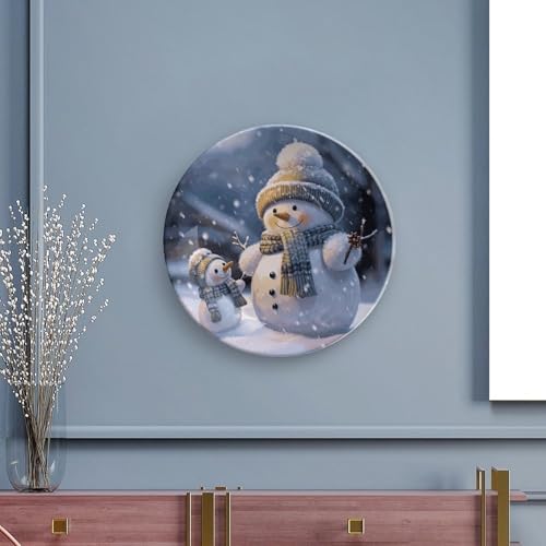 Plato Decorativo Muñeco de Nieve Hueso de China 7 pulgadas miniatura 5