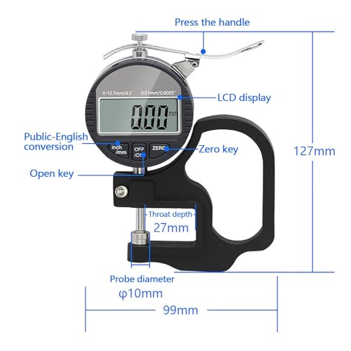 Calibrador Digital para Medir Espesores 0-12.7 mm miniatura 5