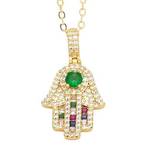 Colliers de hamsa cristallins argent 925 anti-ternissement pour peau sensible