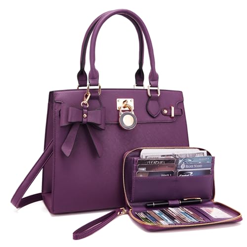 Image of Qiyuer Cute Purses Wallet Set For Women Handbags Satchel Tote Shoulder Bag | Affordable Luxury, Ideal Gift, Large Clutch Wallet, 2PCS, Sturdy Structured, Stylish, PU, Practical & Roomy for Daily & Work