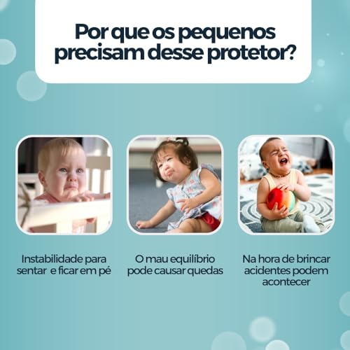 Protetor de Cabeça para Bebê: Segurança e Conforto, 100% de Algodão, Tamanho Ajustável e Respirável