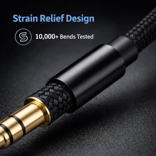 Image of Mizi USB C to 3.5mm Audio Aux Jack Cable,3.3FT USB Type C to Male Slitter Adapter Dongle Cable Cord Car Headphone Compatible with iPhone 17 /16 /15 Series Samsung Galaxy S26 to S22,iPad Pro - Black