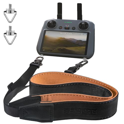Worahroe Lanyard für DJI RC/RC 2/Pro/Plus Controller Verstellbarer PU Gurt für DJI Air 3/Mini 4 Pro/3/Air 2S/Mavic 3 Remote Zubehör (Schwarz)