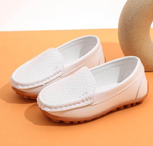 image for LONSOEN Toddler/Little Kid Boys Girls Soft Synthetic Leather Loafer Sl