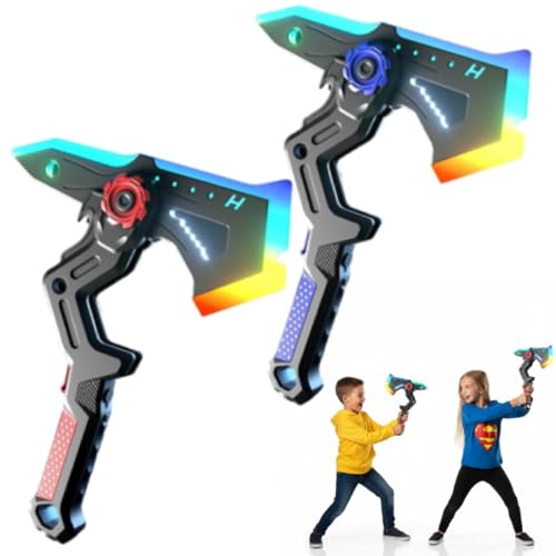 Épée de hache de brouillard à LED 2 en 1 pour cosplay - Épées à effet de brouillard avec lumières LED multicolores et effets sonores - Rechargeable par USB C - Cadeau de fête des enfants pour carnaval