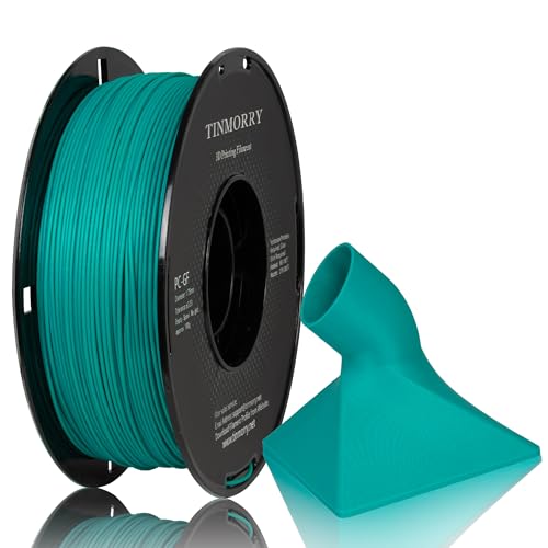 Image of TINMORRY Glass Fiber PC Filament 1.75mm, Excellent Heat Resistance PC-GF 3D Printing Filament, Strength & Rigidity, 1KG, 1 Spool, Turquoise Blue