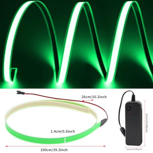 Image of Flexible Led Panel,Electroluminescent Panel Sheet EL Tape Cuttable Soft for Mask Eye Cosplay Party Decor DIY-Continuous /Slow Flash /Fast Strobe 3x24 cm Lightblue (Green, 1 * 1)