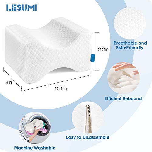 image for LESUMI Memory Foam Knee Pillow, Sleeping Leg Pillow, for Side Sleepers