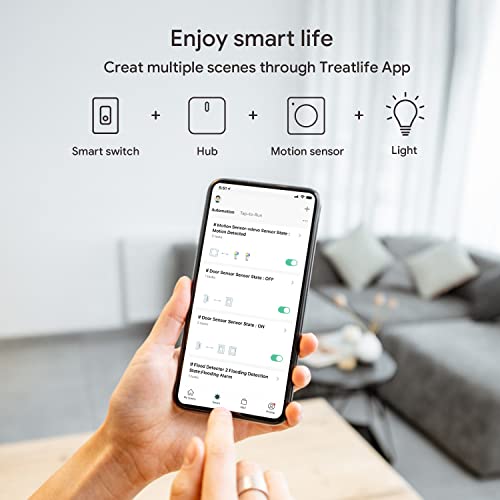 Zigbee Hub Gateway, 2.4 Ghz Wifi Smart Home Hub, Compatible With Alexa & Google Home, Only For Treatlife Zigbee Water Leak Detector, Motion Sensor And Smart Door Sensor, 1 Pack #TOP2