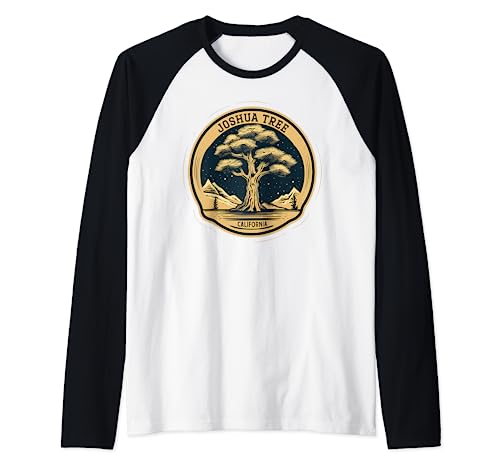 Joshua Tree National Park - Camisa retro de California Camiseta Manga Raglan