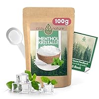 CozyNature® Mentholkristalle | Premium Qualität Made in Germany | Sauna Zubehör & natürliche Ameisenabwehr | Saunaaufguss | 100g naturreines Menthol | Minzöl Kristalle | inkl. Gratis Sauna E-Book