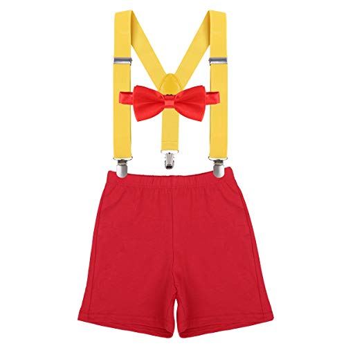 Image of IBTOM CASTLE Baby Boys 1st /2nd Birthday Cake Smash Outfit Suspenders Bloomers Bowtie Set Fishing Party Clothes