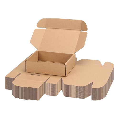PHAREGE 7x5x2 inch Shipping Boxes Bulk 40 Pack Brown, Tab Lock Tuck Top Mailer Boxes for Packaging Small Business, Small Cardboard Gift Boxes for Wrapping Mailing Present
