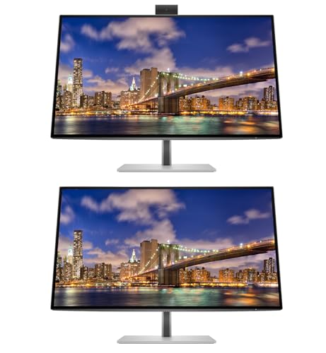 Image of HP Series 7 Pro 27-inch 727pm 4K UHD 2160P Conferencing Monitor, 2-Pack Bundle with 727pk, Webcam, Mic, Speaker, Daisy Chain, HDMI, DisplayPort, USB Hub, USB-C with 100W PD
