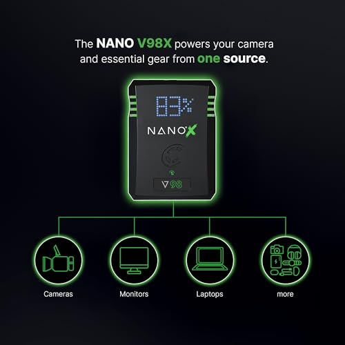 Image of Core SWX NANO-V98X 98Wh Micro V-Mount Battery - Compact Lithium-Ion Pack with USB-C PD Input /Output, USB-A, P-Tap, 10A Load, 3.9hr Runtime (25W), for Cameras & Production Gear