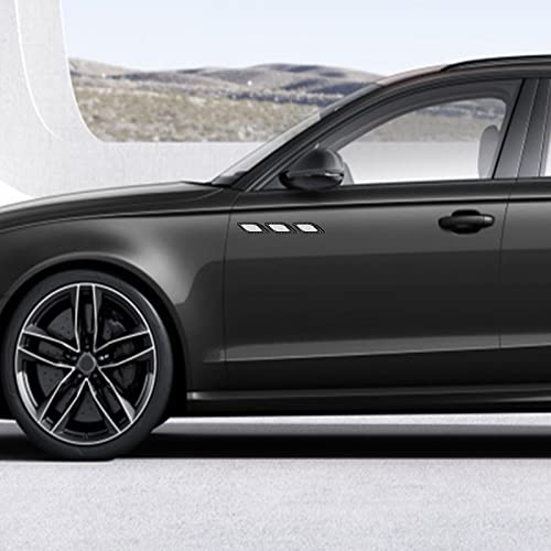 Sunbreath 6Pcs Car Fender Hood Bumper Reflective Decal Safety Warning Stripe Stickers Car Protection Body Stickers Decoration Universal Black-White #TOP3