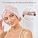 Adjustable Silk Satin Bonnet for Sleeping Hair Wrap, Double Layer Sleep Cap, Night Turban for Large Long Curly Braid Women Men Hair - Pale Blush Pink
