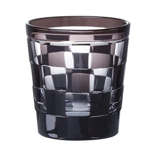 J-kitchens 郷愁 切子 グラス カップ チェック グラス小 日本酒 おちょこ Φ55xH58mm 65cc 市松 パープル Current Model