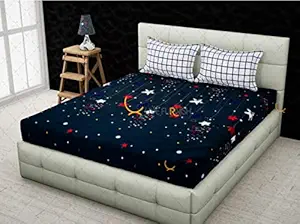 COZY FURNISH Glace Cotton King Size Bedsheet with Pillow Covers, Cotton Printed Bedsheet for King Size Bed (108