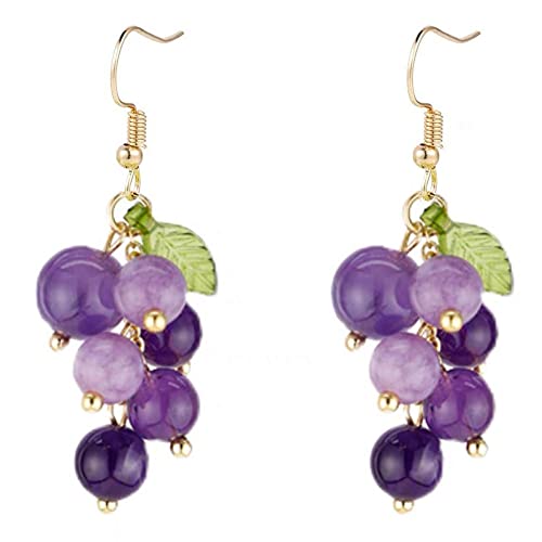 Bemvp Simulation Traubenohrringe Süße Kreative Dangle -Drop -Ohrringe Funkelnde Kristallfrüchte Urlaub Ohrring Für Frauen Mädchen Schmuck Geschenke Cover