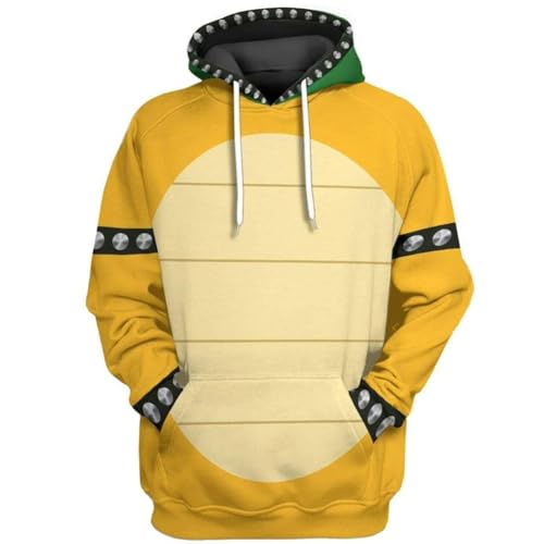 JMOBEU Unisex Costume Hoodie 3D Printed Hooded Yellow Sweatshirt Pullover