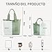 Imagen de Aucuu Bolso Tote de Lona para Mujer con Bolsillo