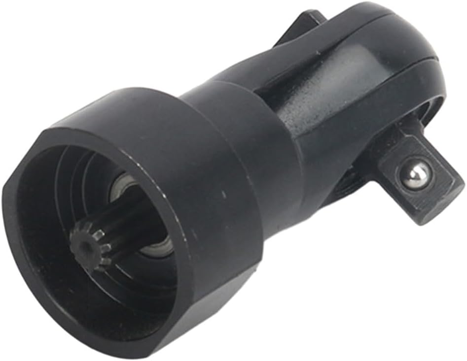 Ratchet Head 3/8 Inch Drive, Right Angle 90 Degree Lithium Battery Tools, Aluminum Alloy Quick Release Socket Accessory, Black