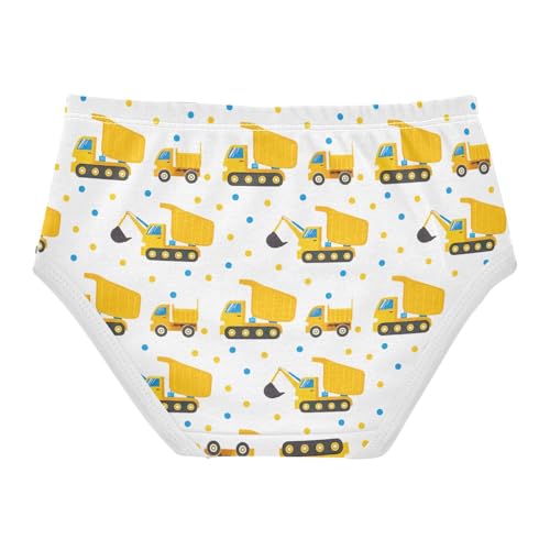 Joisal Personalized Girls Underwear Toddler 2t Cotton Cute Panties Girl Cute Yellow Construction Trucks Briefs Girls Undies2