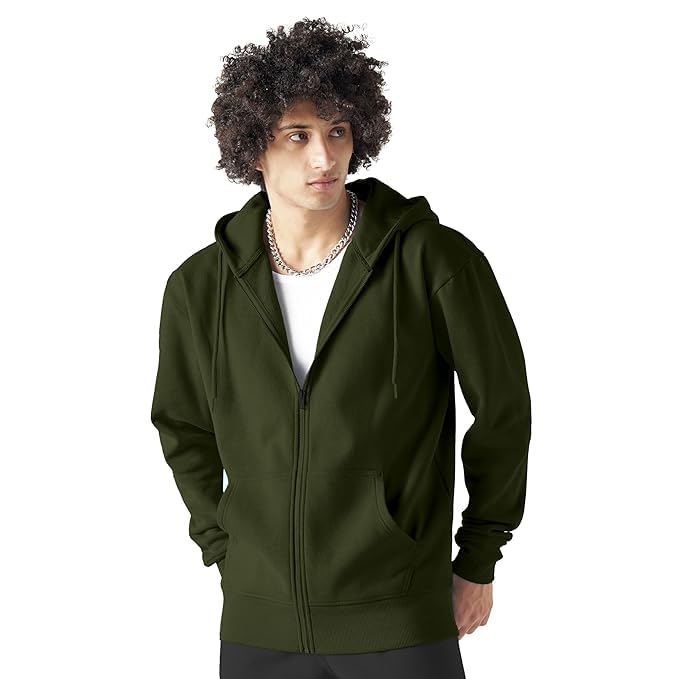 Image of FUNKY MONKEY Men's Full Zip Hoodie Sweatshirt | Soft Warm Fleece | Hooded Jacket | Loose Fit | Casual, Gym & Travel Winter Wear