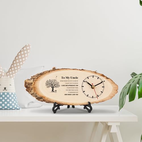 Reloj de pared de madera analógico estilo rústico miniatura 5